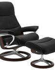 Paloma Leather Black S/M/L and Brown Base | Stressless View Signature Recliner | Valley Ridge Furniture