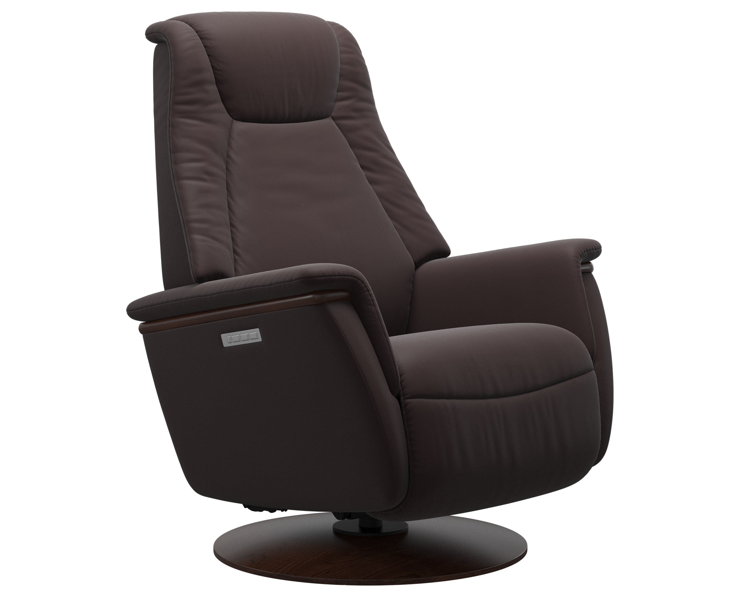 Paloma Leather Chocolate S/M/L &amp; Brown Base/Arm Trim | Stressless Max Recliner | Valley Ridge Furniture