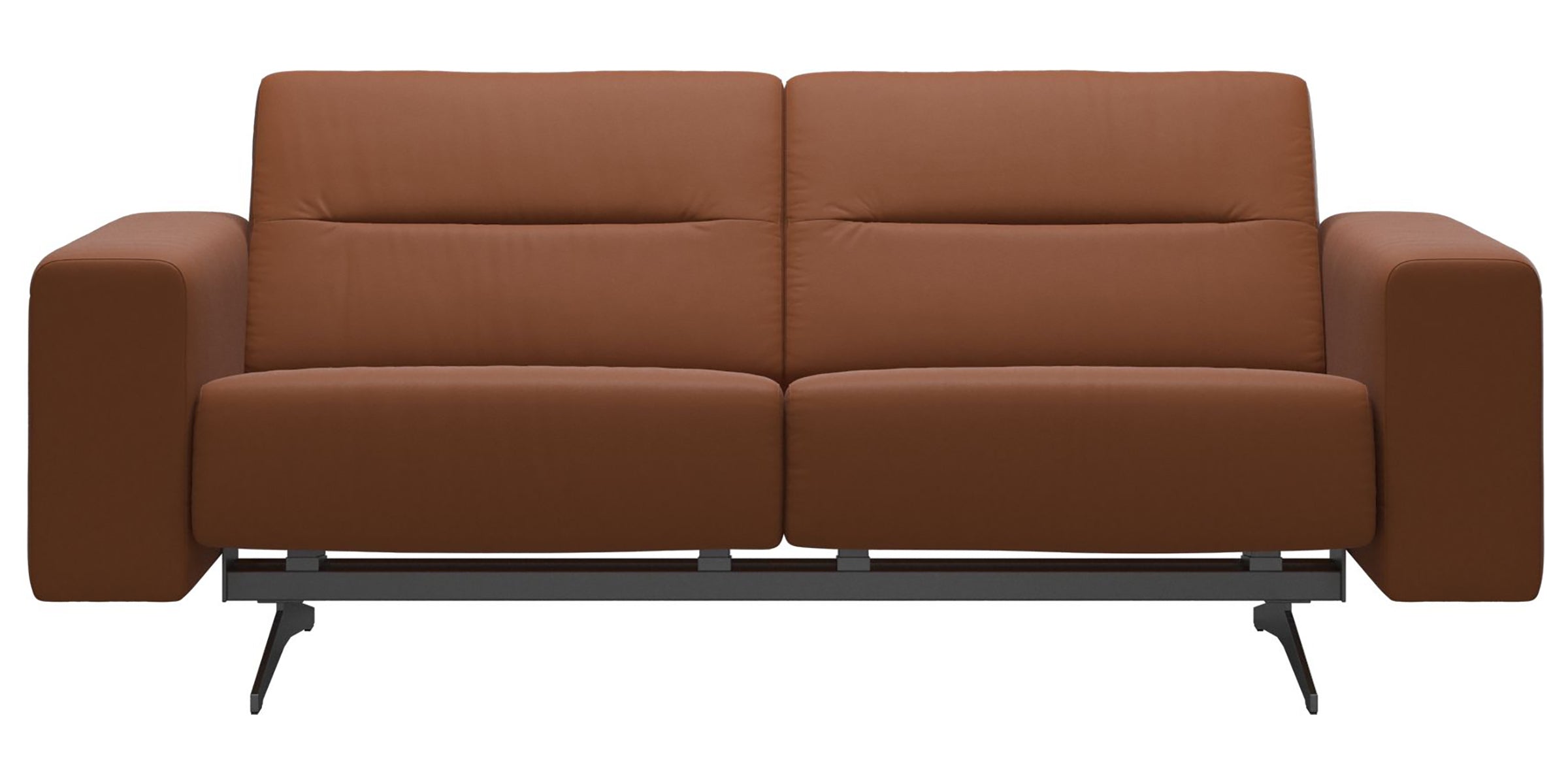 Paloma Leather New Cognac &amp; Chrome Base | Stressless Stella 2-Seater Sofa with S1 Arm | Valley Ridge Furniture