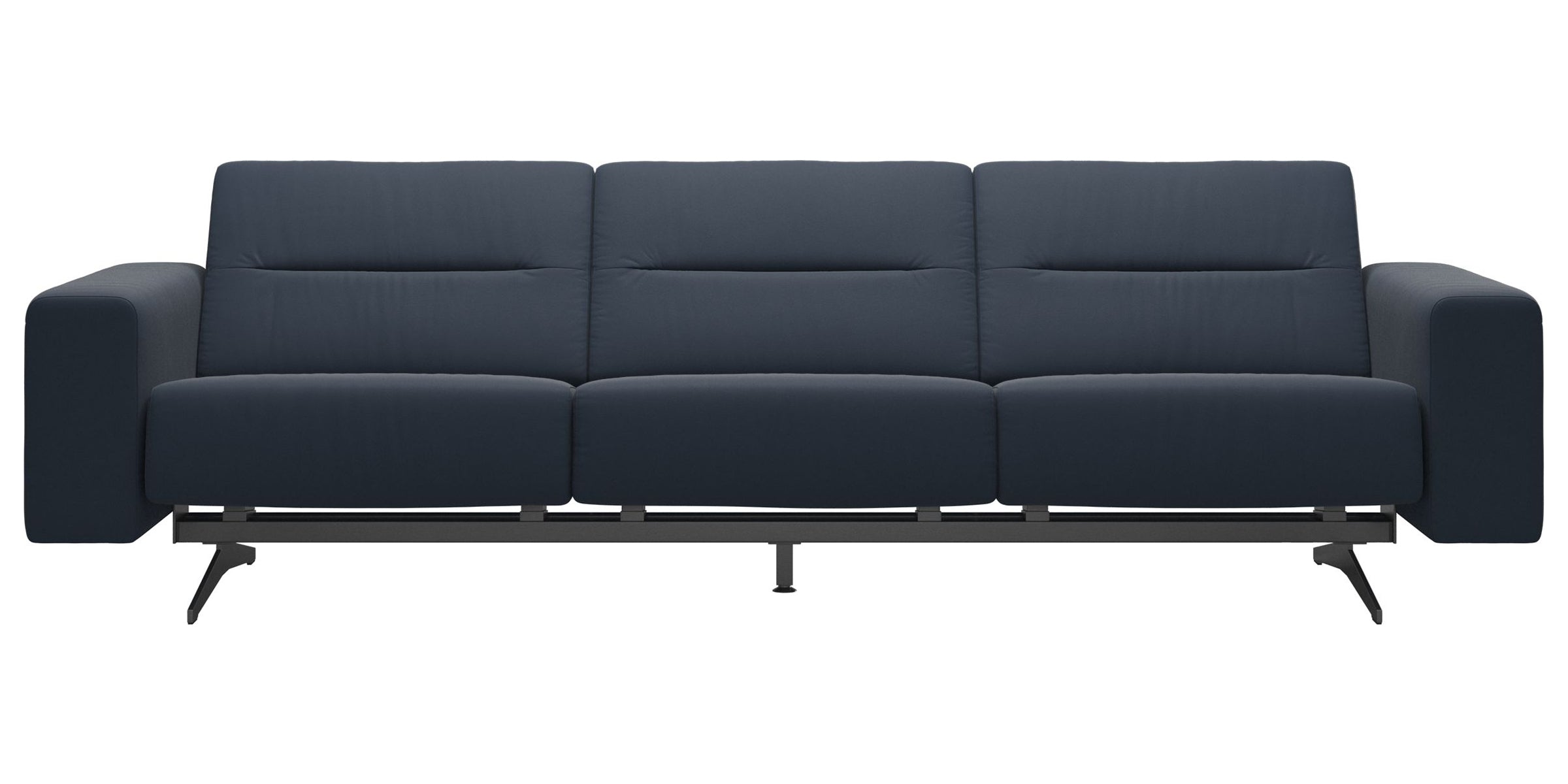 Paloma Leather Oxford Blue &amp; Chrome Base | Stressless Stella 3-Seater Sofa with S1 Arm | Valley Ridge Furniture