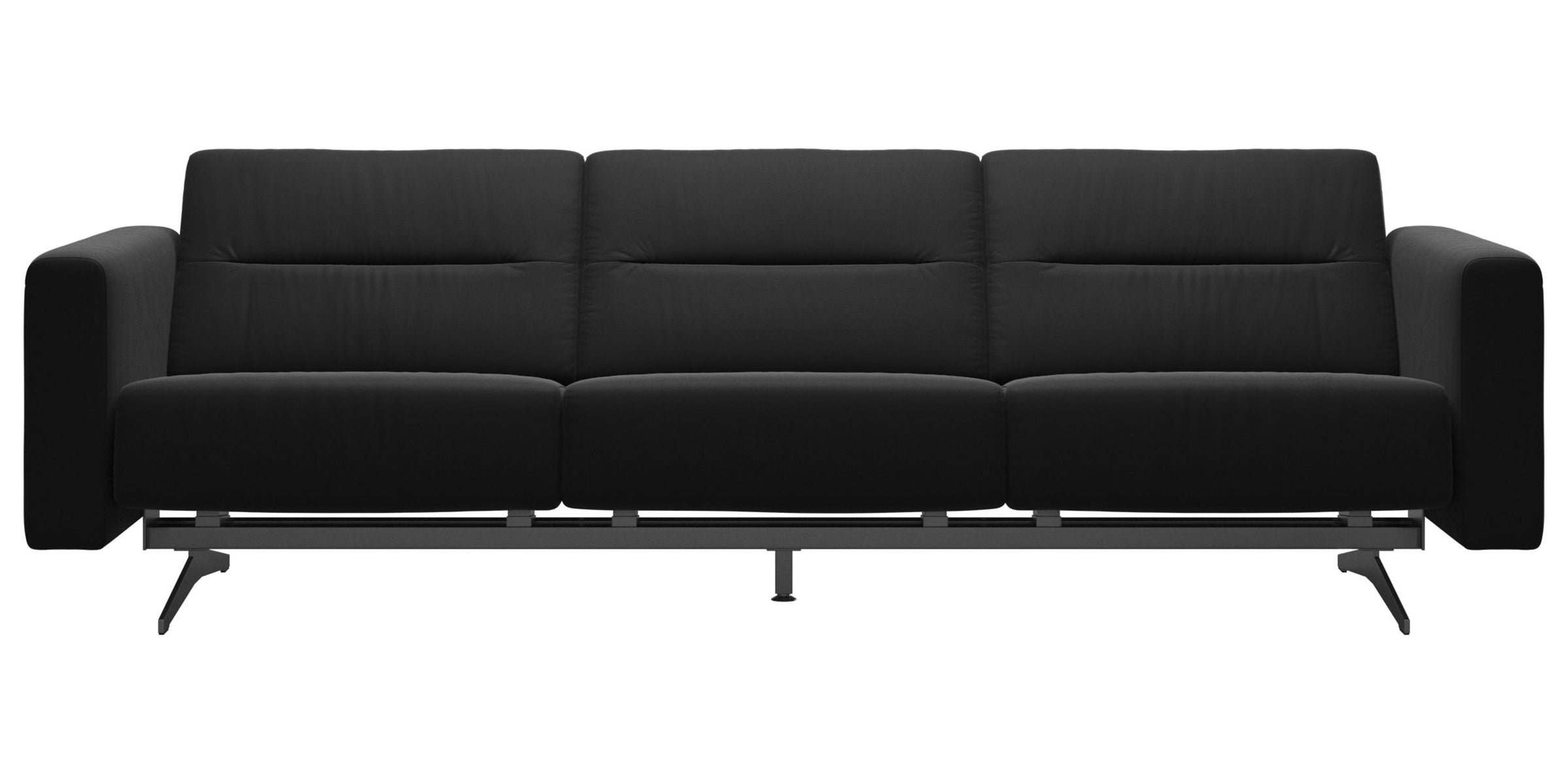 Paloma Leather Black &amp; Chrome Base | Stressless Stella 3-Seater Sofa with S2 Arm | Valley Ridge Furniture