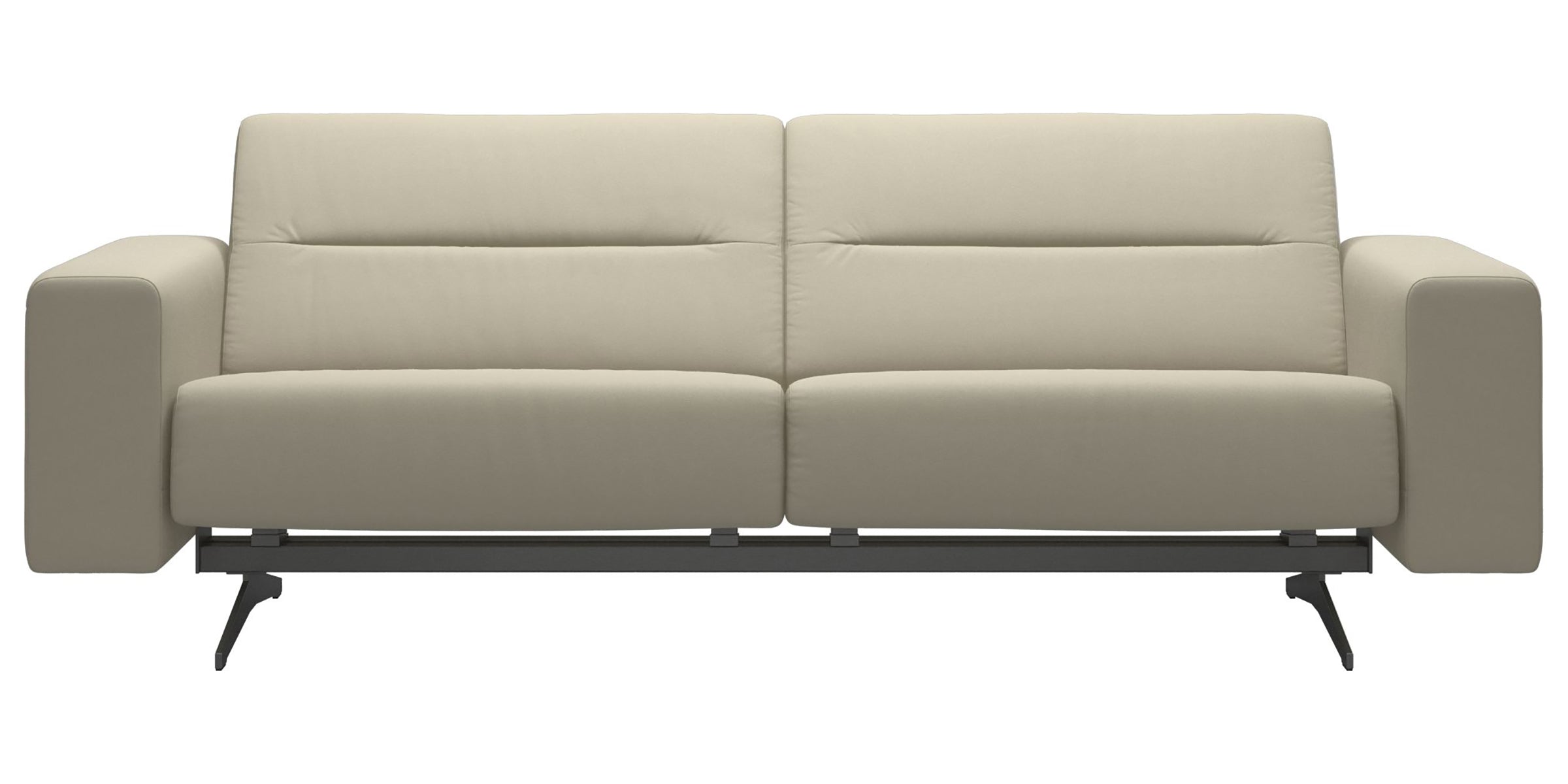 Paloma Leather Light Grey & Chrome Base | Stressless Stella 2.5-Seater Sofa with S1 Arm | Valley Ridge Furniture