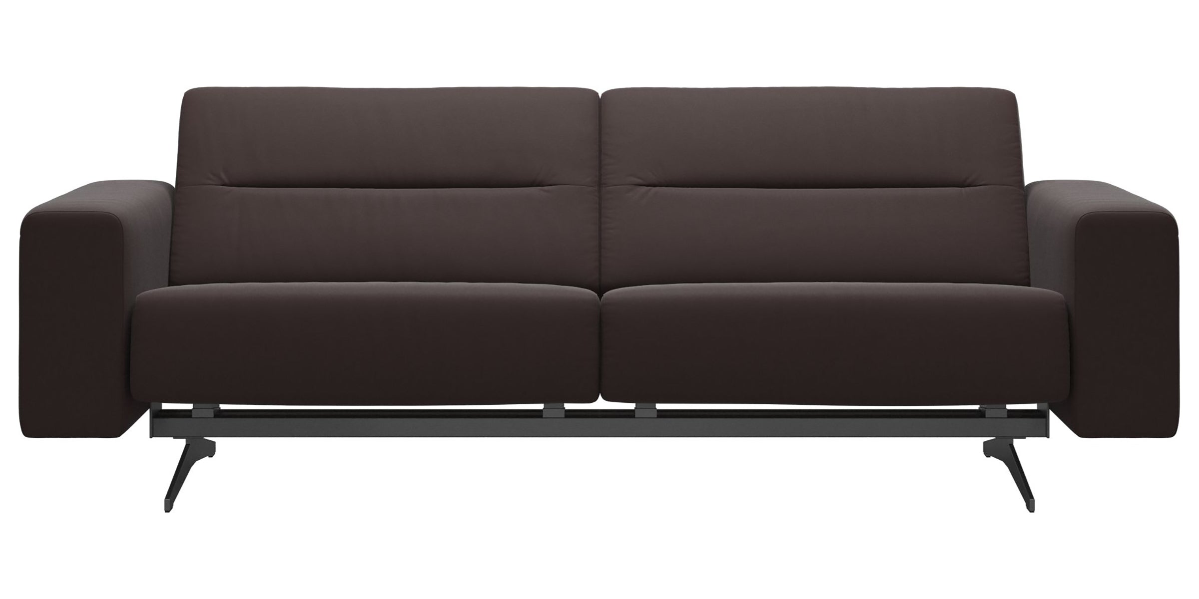 Paloma Leather Chocolate &amp; Chrome Base | Stressless Stella 2.5-Seater Sofa with S1 Arm | Valley Ridge Furniture