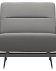 Paloma Leather Silver Grey & Chrome Base | Stressless Stella Armless Chair | Valley Ridge Furniture