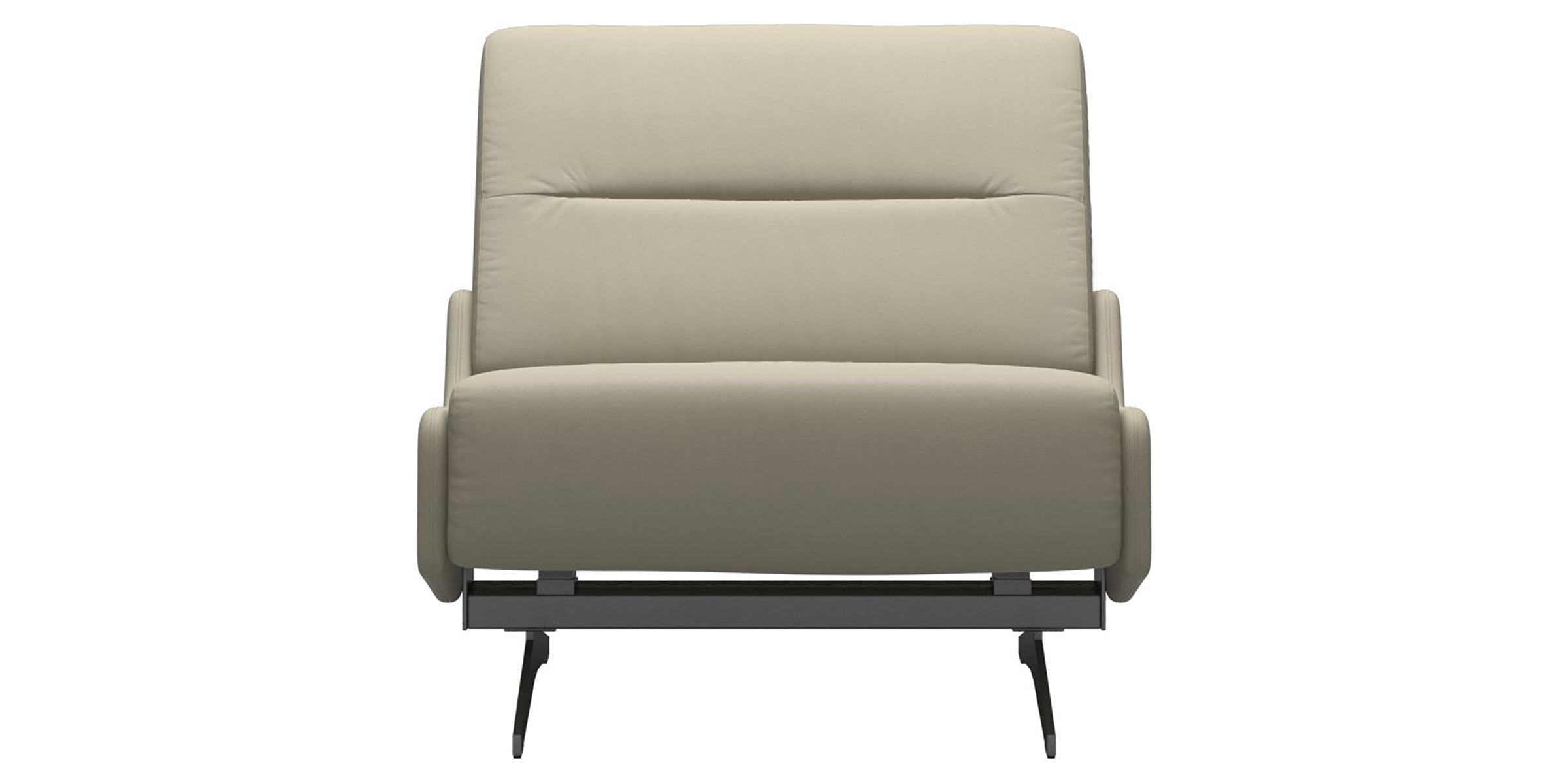 Paloma Leather Light Grey &amp; Chrome Base | Stressless Stella Armless Chair | Valley Ridge Furniture
