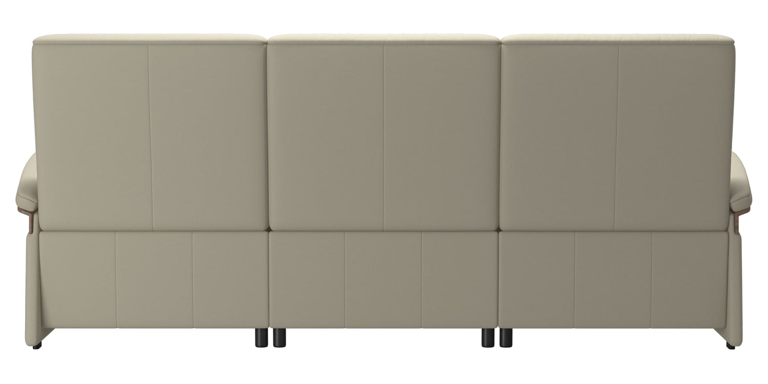 Paloma Leather Light Grey & Walnut Arm Trim | Stressless Mary 3-Seater Sofa | Valley Ridge Furniture