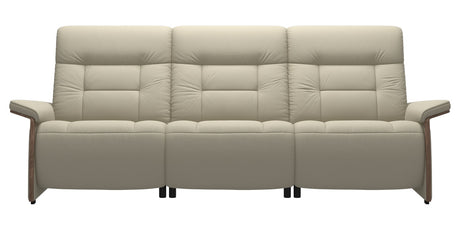 Paloma Leather Light Grey & Walnut Arm Trim | Stressless Mary 3-Seater Sofa | Valley Ridge Furniture