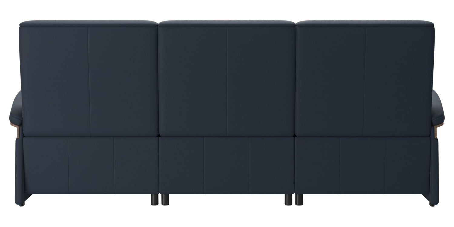 Paloma Leather Oxford Blue & Walnut Arm Trim | Stressless Mary 3-Seater Sofa | Valley Ridge Furniture