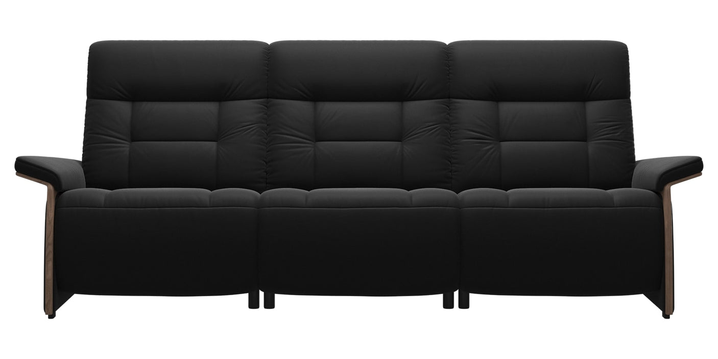 Paloma Leather Black & Walnut Arm Trim | Stressless Mary 3-Seater Sofa | Valley Ridge Furniture