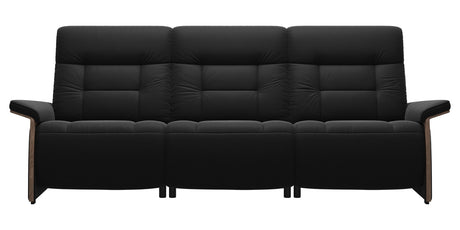 Paloma Leather Black & Walnut Arm Trim | Stressless Mary 3-Seater Sofa | Valley Ridge Furniture