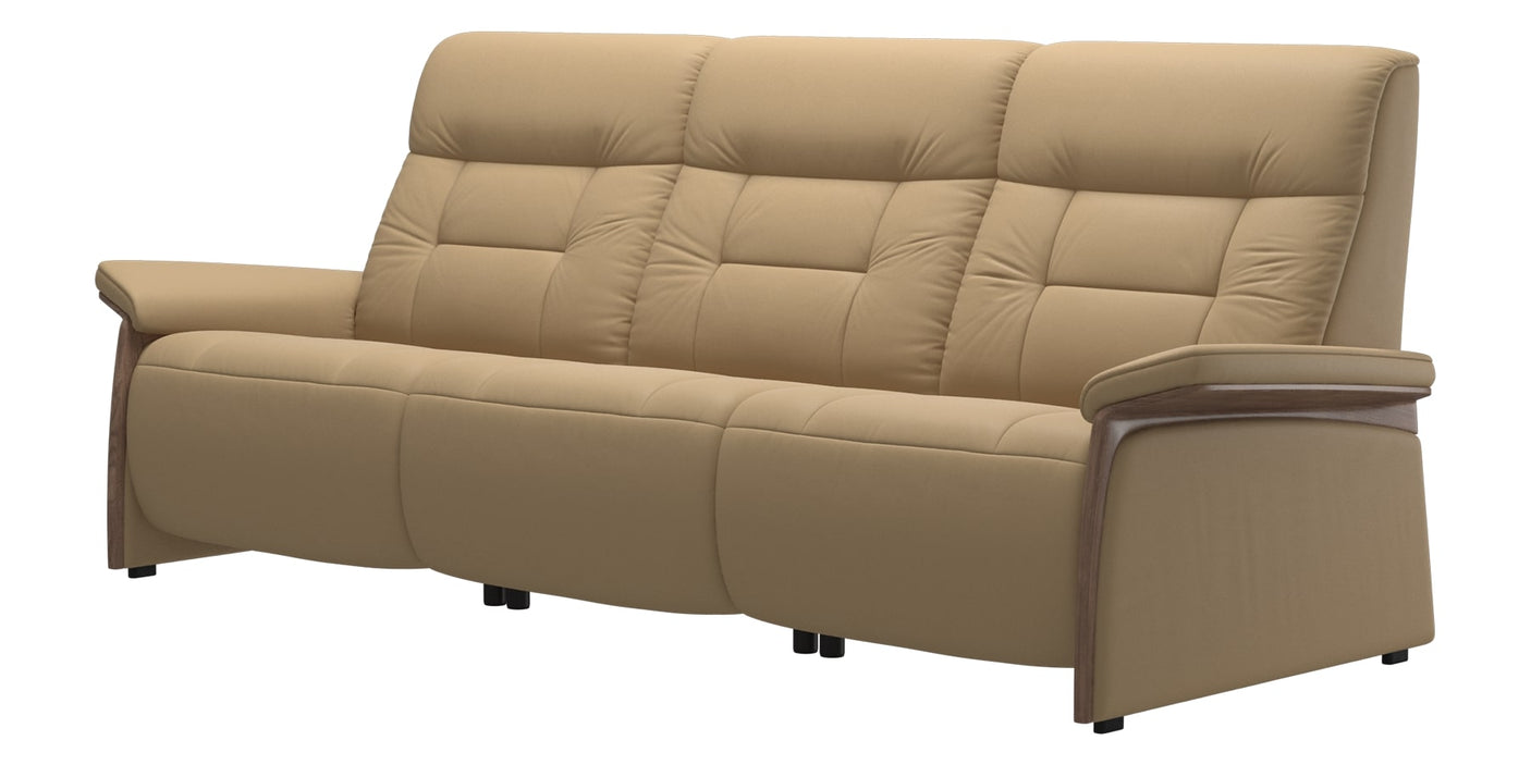 Paloma Leather Sand & Walnut Arm Trim | Stressless Mary 3-Seater Sofa | Valley Ridge Furniture