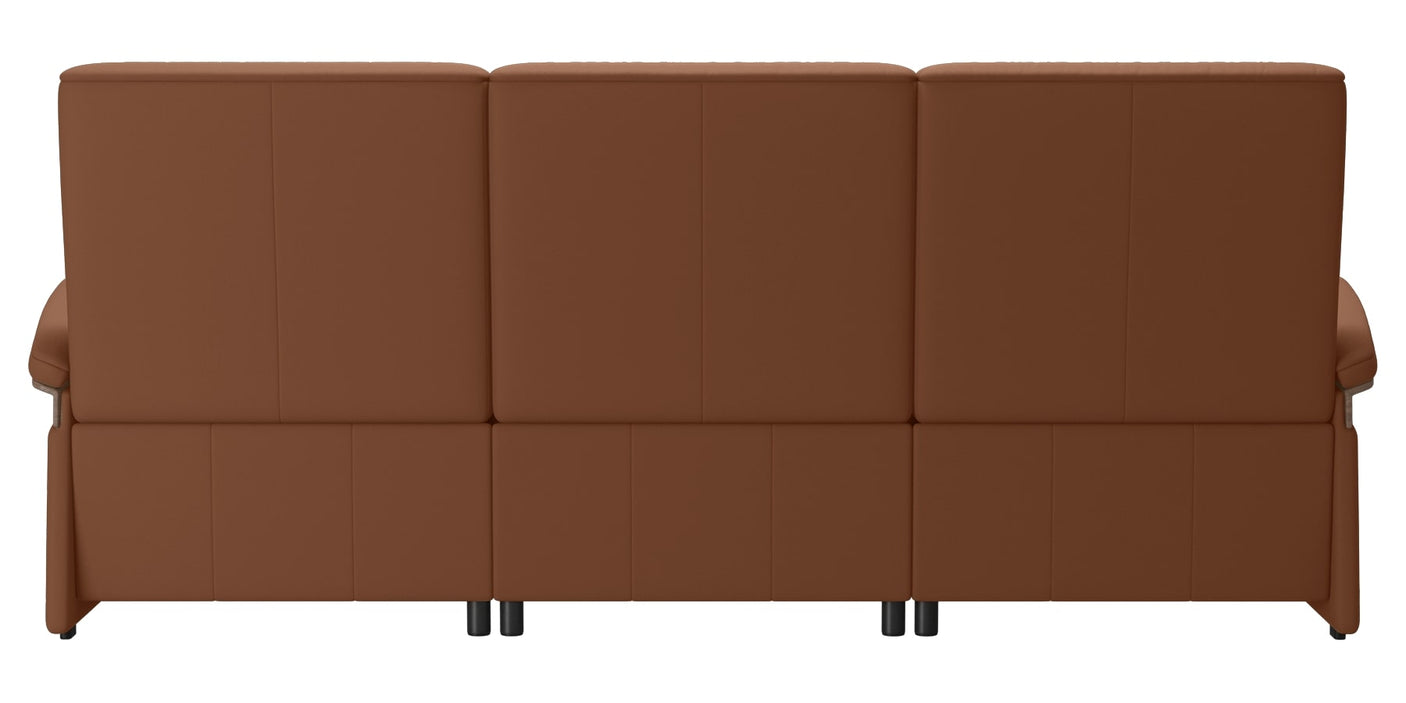 Paloma Leather New Cognac & Walnut Arm Trim | Stressless Mary 3-Seater Sofa | Valley Ridge Furniture