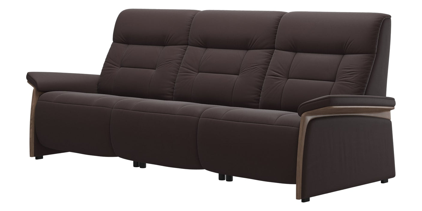 Paloma Leather Chocolate & Walnut Arm Trim | Stressless Mary 3-Seater Sofa | Valley Ridge Furniture