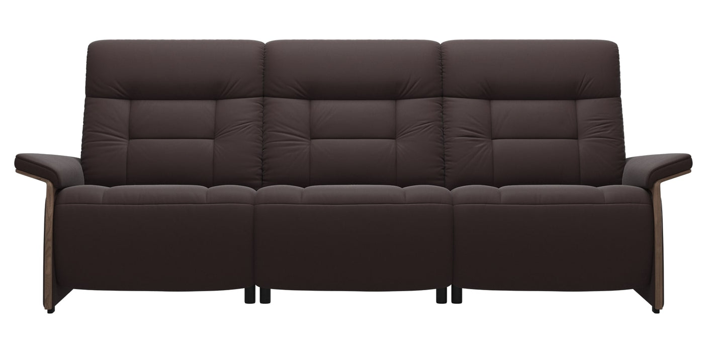 Paloma Leather Chocolate & Walnut Arm Trim | Stressless Mary 3-Seater Sofa | Valley Ridge Furniture