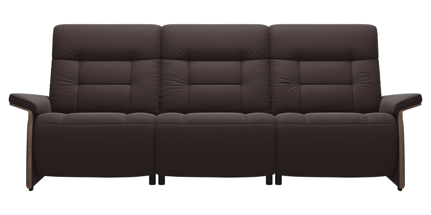 Paloma Leather Chocolate & Walnut Arm Trim | Stressless Mary 3-Seater Sofa | Valley Ridge Furniture