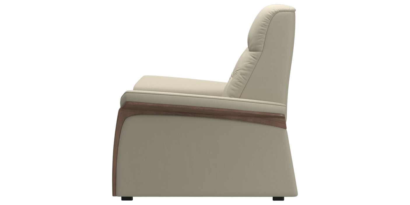 Paloma Leather Light Grey & Walnut Arm Trim | Stressless Mary Chair | Valley Ridge Furniture