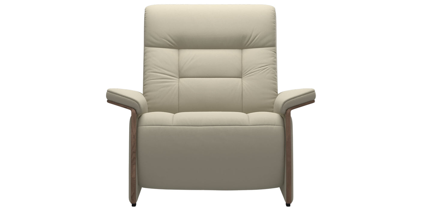 Paloma Leather Light Grey & Walnut Arm Trim | Stressless Mary Chair | Valley Ridge Furniture