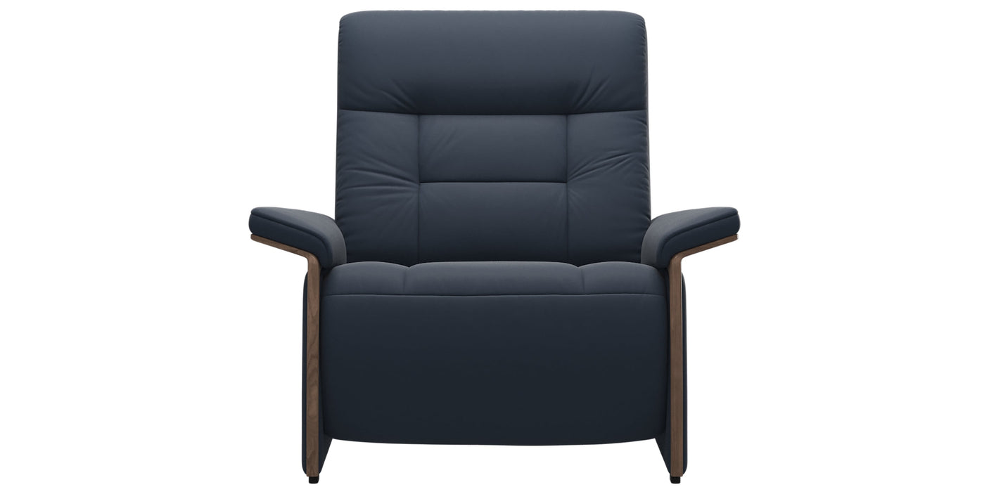 Paloma Leather Oxford Blue & Walnut Arm Trim | Stressless Mary Chair | Valley Ridge Furniture