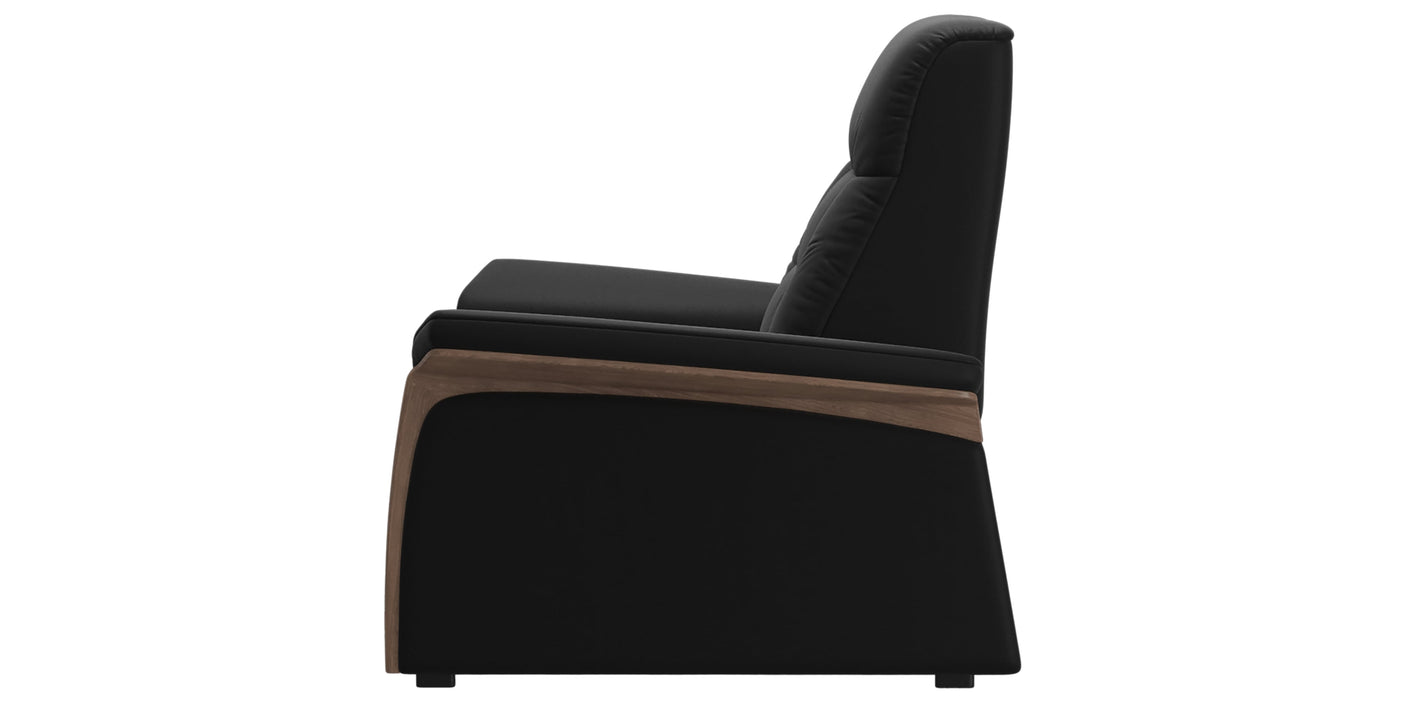 Paloma Leather Black & Walnut Arm Trim | Stressless Mary Chair | Valley Ridge Furniture
