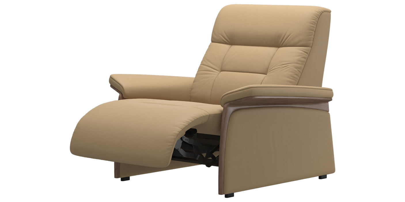 Paloma Leather Sand & Walnut Arm Trim | Stressless Mary Chair | Valley Ridge Furniture