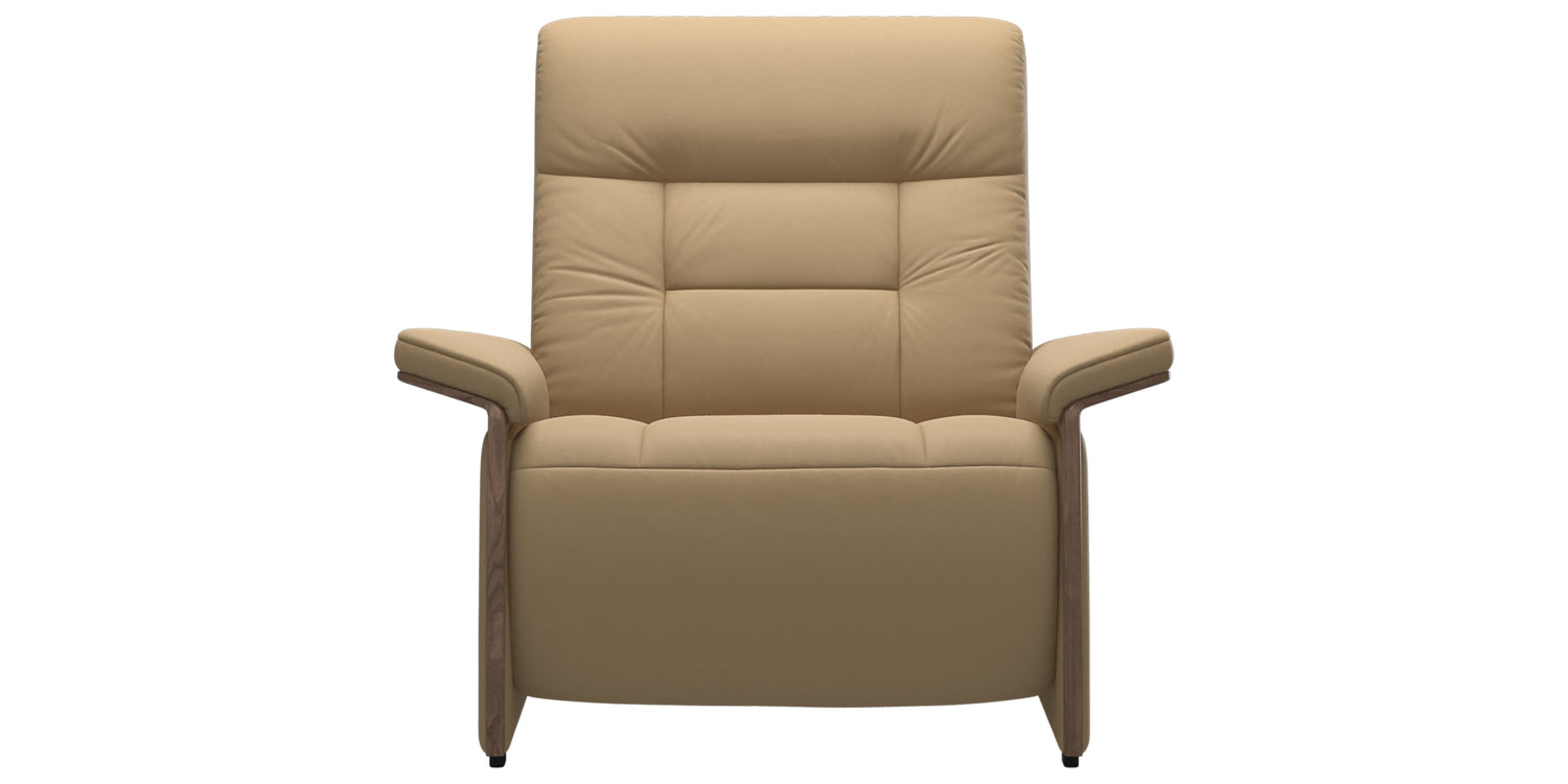Paloma Leather Sand & Walnut Arm Trim | Stressless Mary Chair | Valley Ridge Furniture