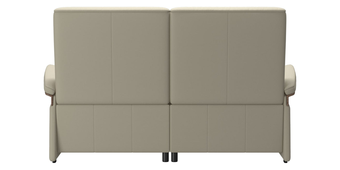 Paloma Leather Light Grey & Walnut Arm Trim | Stressless Mary 2-Seater Sofa | Valley Ridge Furniture