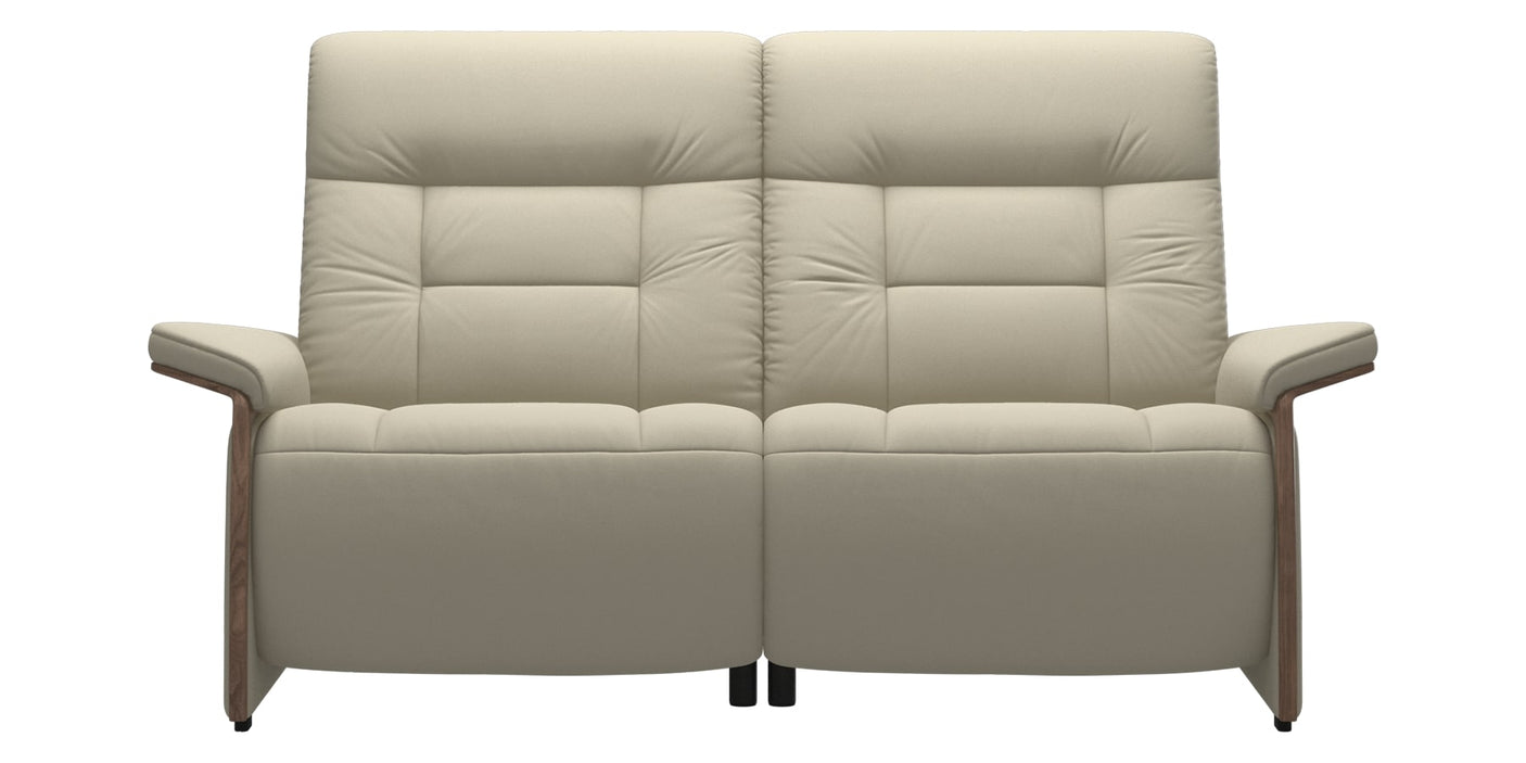 Paloma Leather Light Grey & Walnut Arm Trim | Stressless Mary 2-Seater Sofa | Valley Ridge Furniture