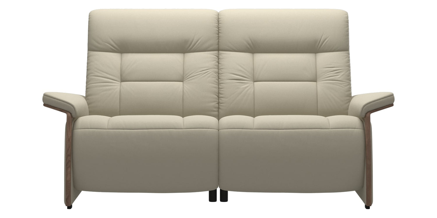 Paloma Leather Light Grey & Walnut Arm Trim | Stressless Mary 2-Seater Sofa | Valley Ridge Furniture