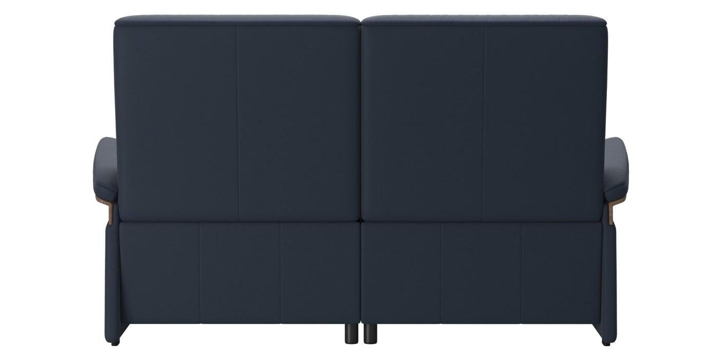 Paloma Leather Oxford Blue & Walnut Arm Trim | Stressless Mary 2-Seater Sofa | Valley Ridge Furniture