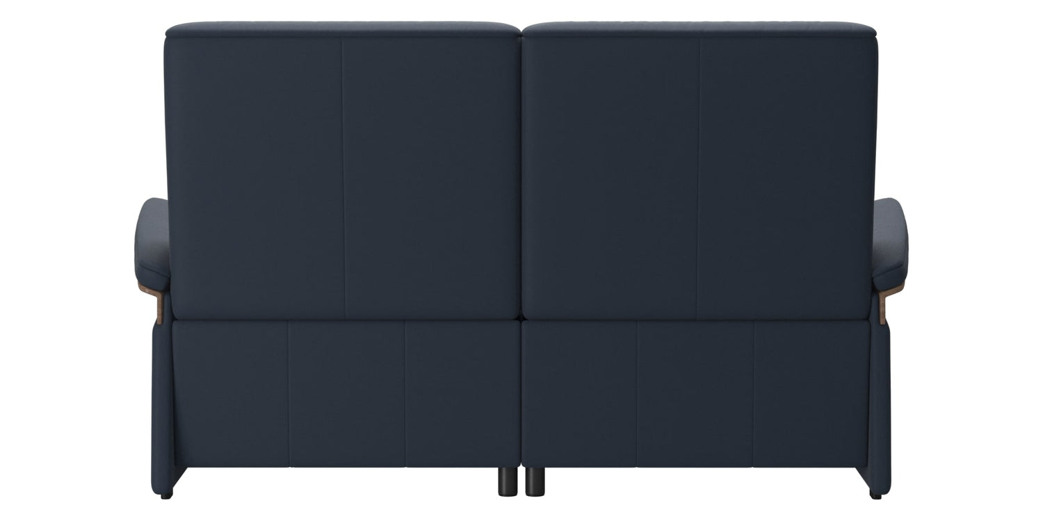 Paloma Leather Oxford Blue & Walnut Arm Trim | Stressless Mary 2-Seater Sofa | Valley Ridge Furniture