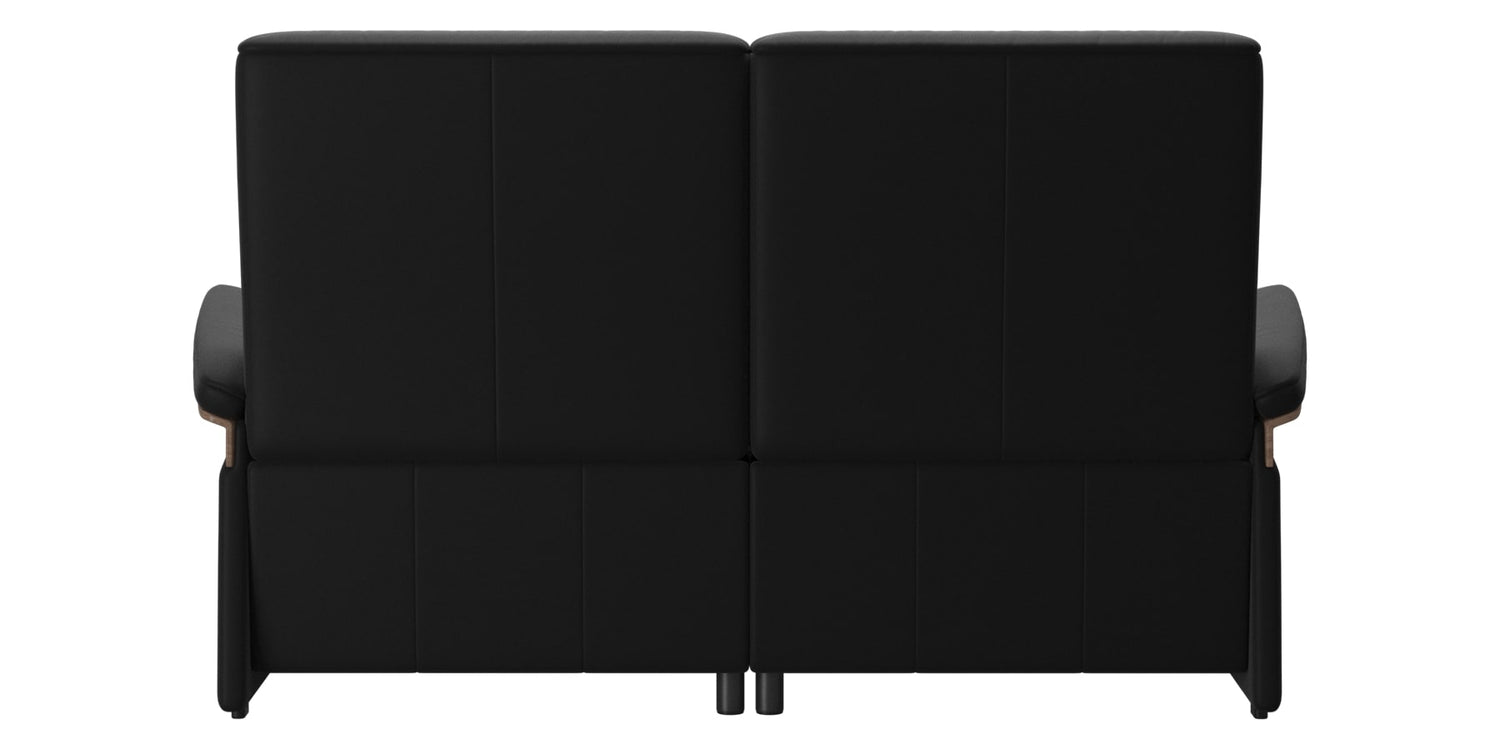 Paloma Leather Black & Walnut Arm Trim | Stressless Mary 2-Seater Sofa | Valley Ridge Furniture