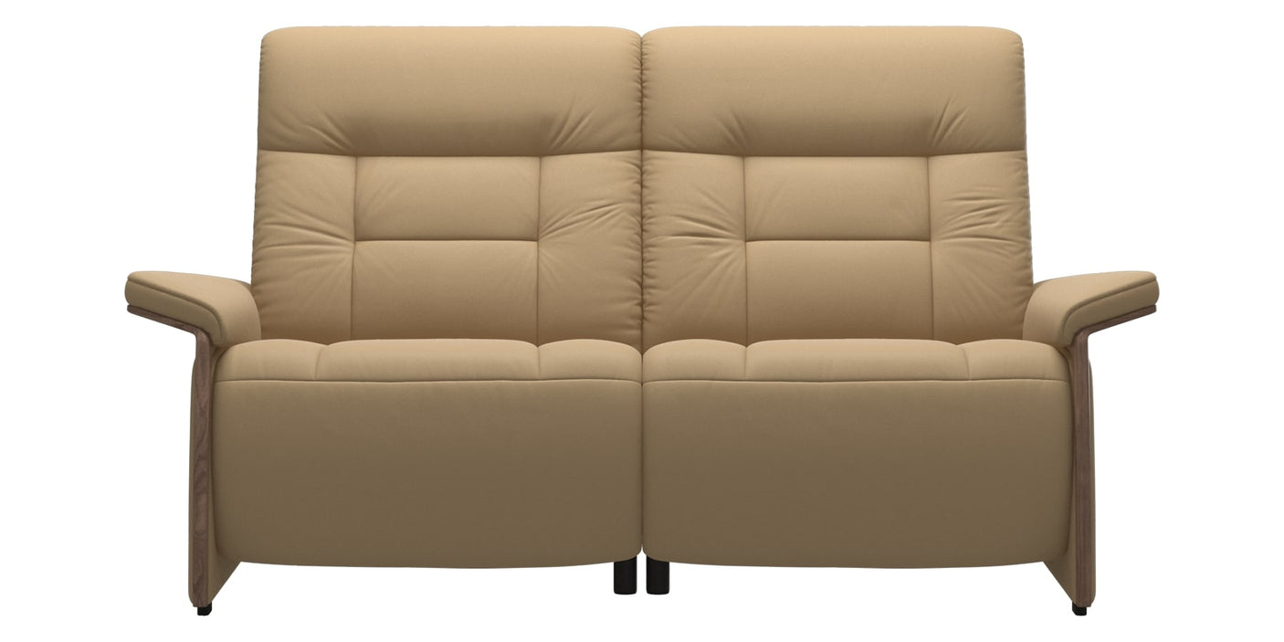 Paloma Leather Sand & Walnut Arm Trim | Stressless Mary 2-Seater Sofa | Valley Ridge Furniture