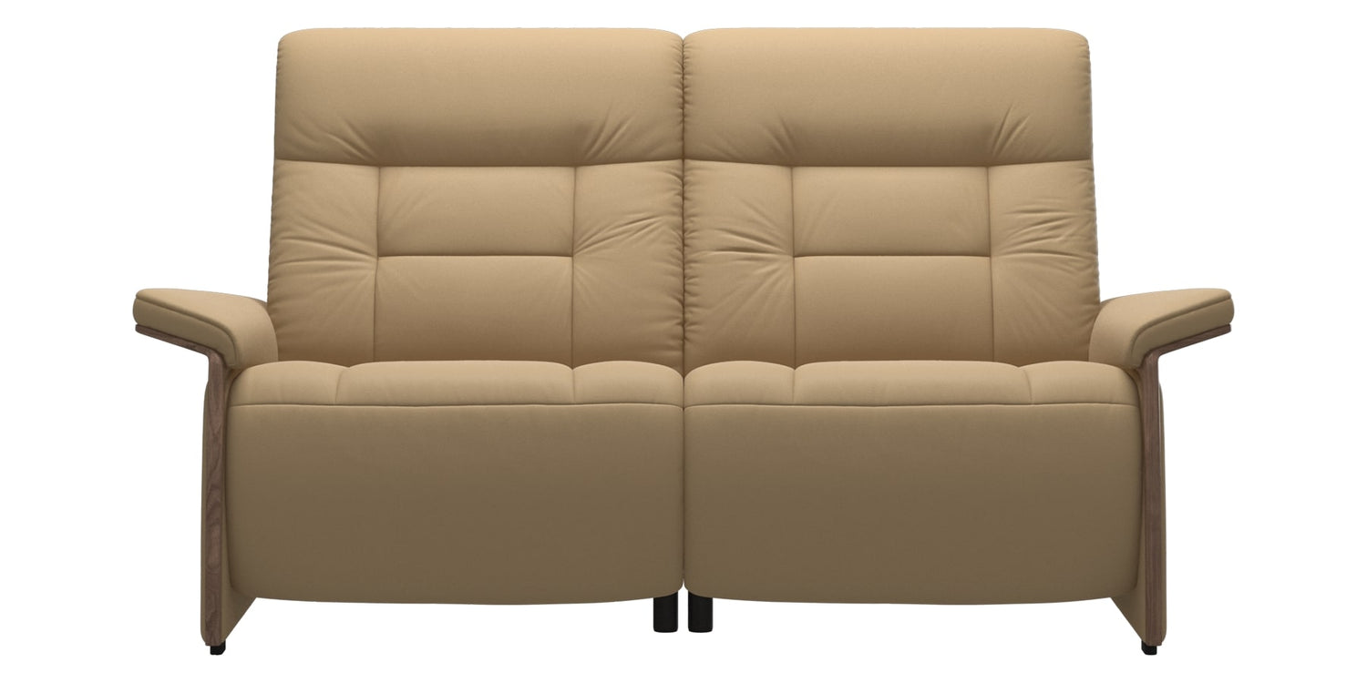 Paloma Leather Sand & Walnut Arm Trim | Stressless Mary 2-Seater Sofa | Valley Ridge Furniture