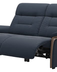 Paloma Leather Oxford Blue & Walnut Arm Trim | Stressless Mary 2-Seater Sofa | Valley Ridge Furniture