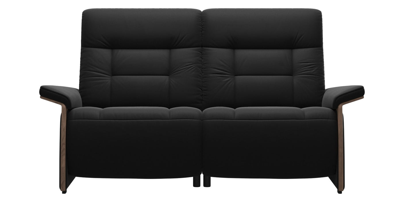 Paloma Leather Black & Walnut Arm Trim | Stressless Mary 2-Seater Sofa | Valley Ridge Furniture