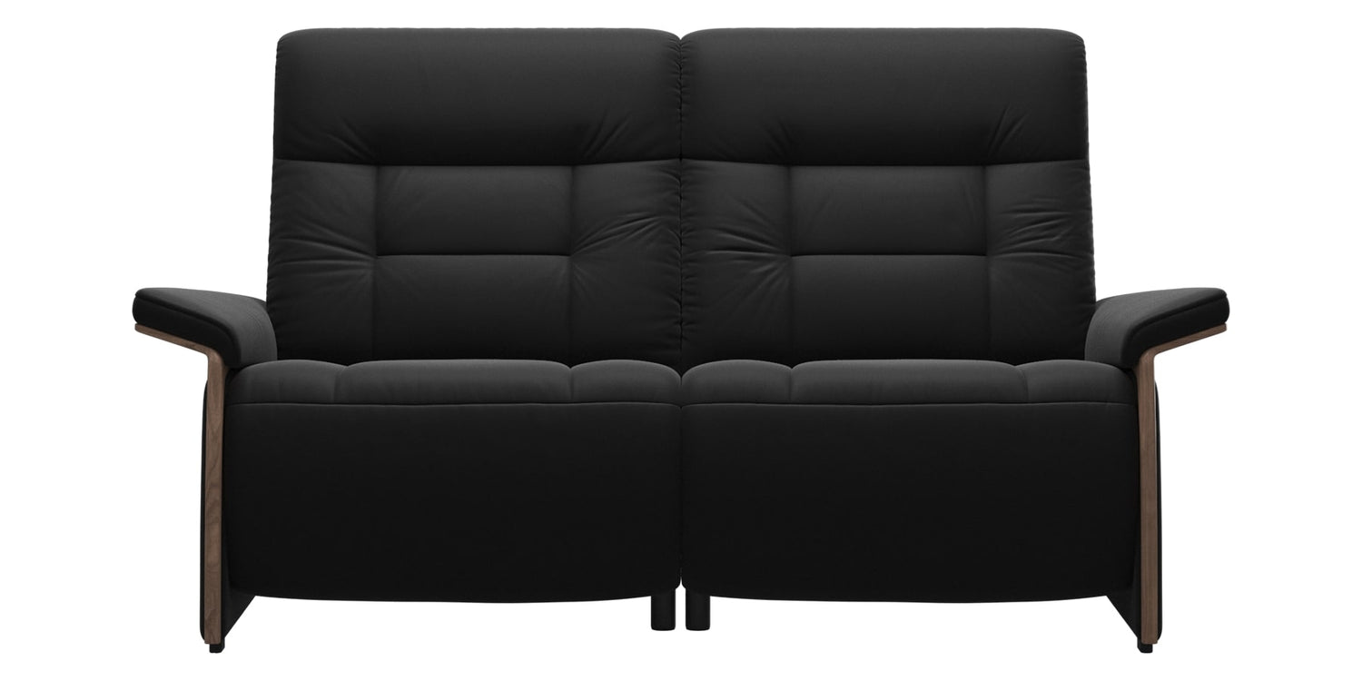 Paloma Leather Black & Walnut Arm Trim | Stressless Mary 2-Seater Sofa | Valley Ridge Furniture