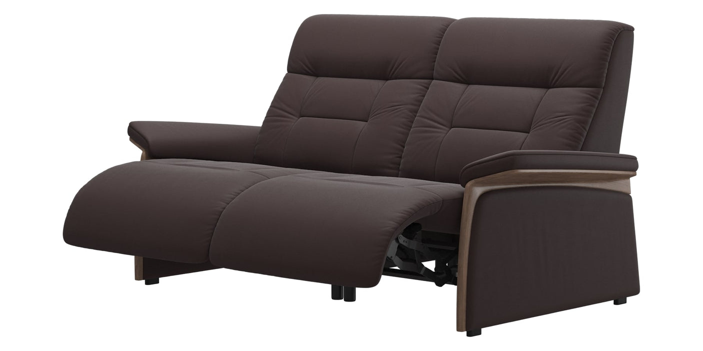 Paloma Leather Chocolate & Walnut Arm Trim | Stressless Mary 2-Seater Sofa | Valley Ridge Furniture