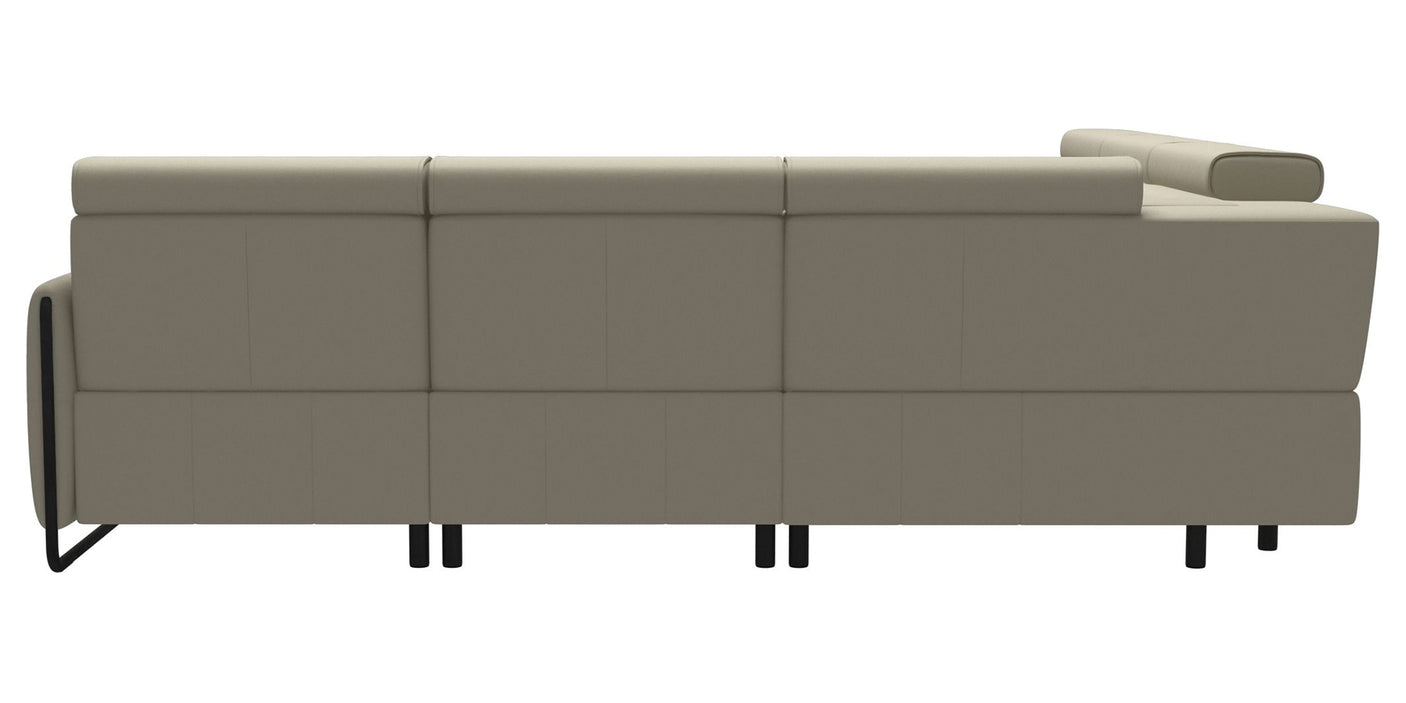 Paloma Leather Light Grey & Matte Black Arm Trim | Stressless Emily C22 Corner Sofa | Valley Ridge Furniture