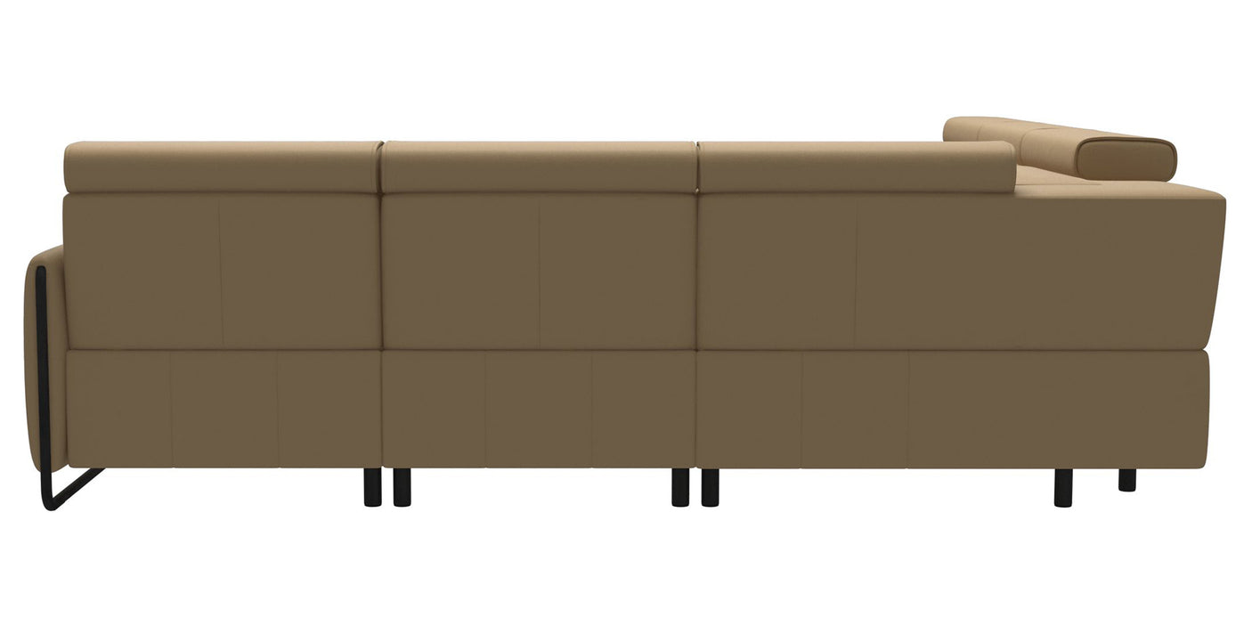 Paloma Leather Sand & Matte Black Arm Trim | Stressless Emily C22 Corner Sofa | Valley Ridge Furniture