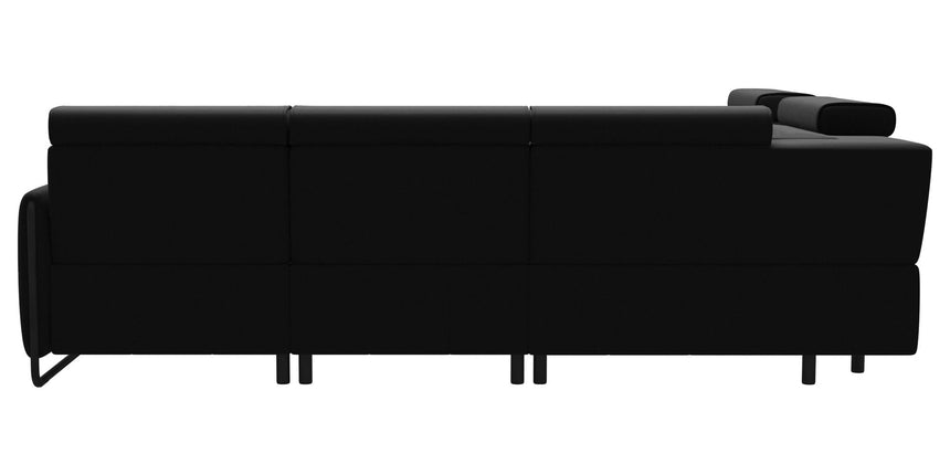 Paloma Leather Black & Matte Black Arm Trim | Stressless Emily C12 Corner Sofa | Valley Ridge Furniture