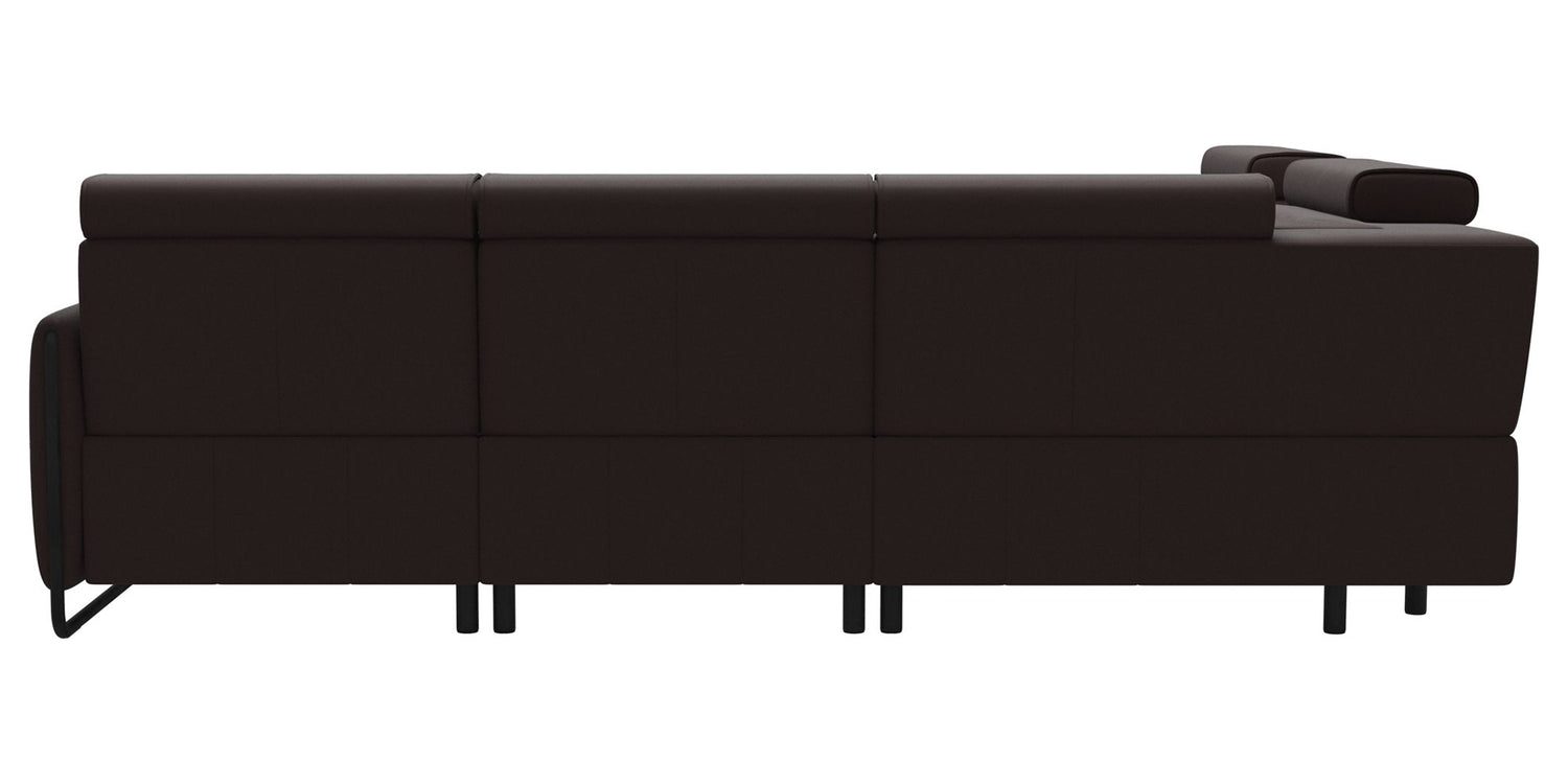 Paloma Leather Chocolate & Matte Black Arm Trim | Stressless Emily C12 Corner Sofa | Valley Ridge Furniture