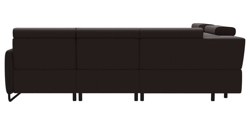 Paloma Leather Chocolate & Matte Black Arm Trim | Stressless Emily C12 Corner Sofa | Valley Ridge Furniture