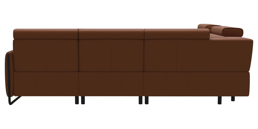 Paloma Leather New Cognac & Matte Black Arm Trim | Stressless Emily C12 Corner Sofa | Valley Ridge Furniture
