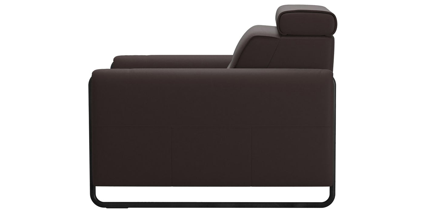 Paloma Leather Chocolate & Matte Black Arm Trim | Stressless Emily Chair | Valley Ridge Furniture