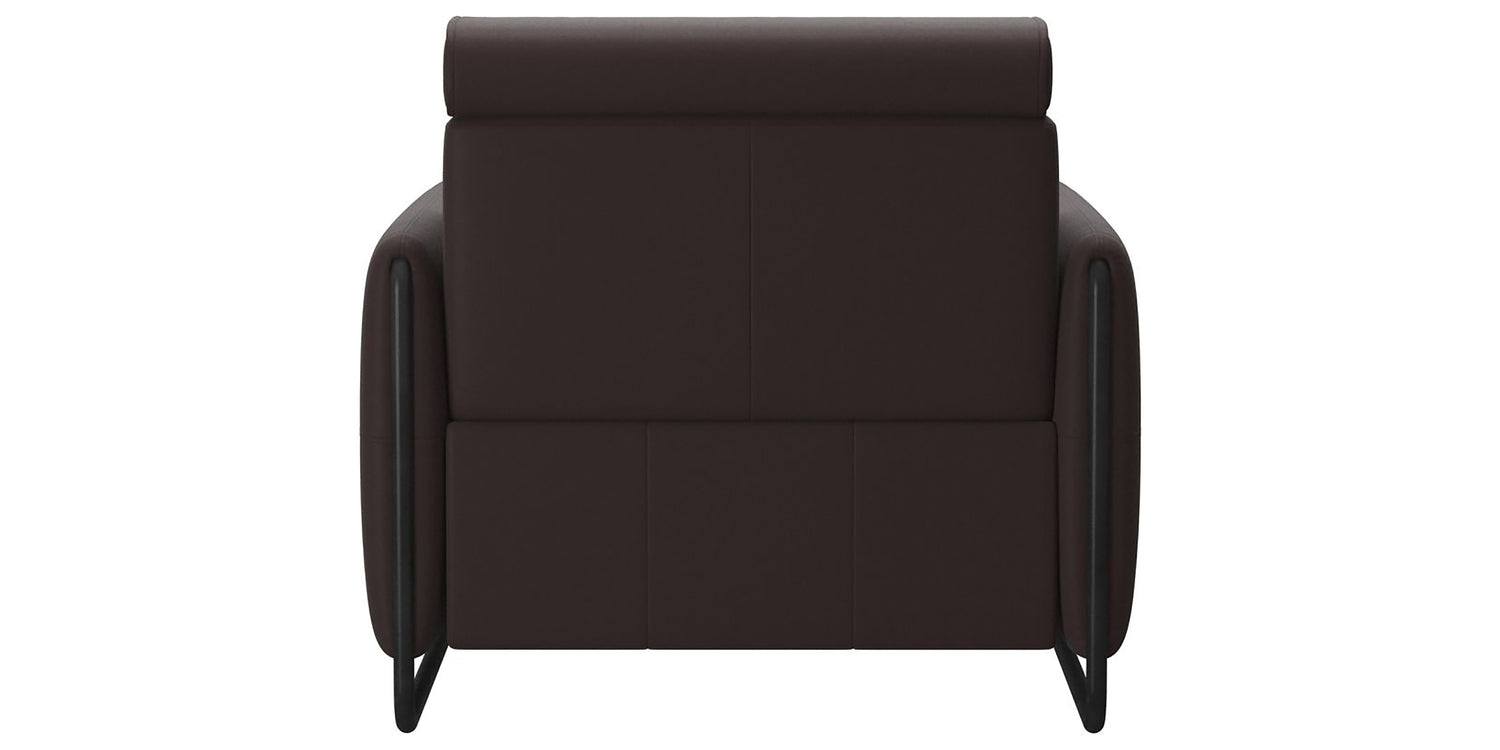 Paloma Leather Chocolate & Matte Black Arm Trim | Stressless Emily Chair | Valley Ridge Furniture