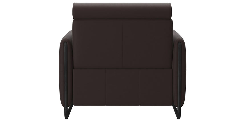 Paloma Leather Chocolate & Matte Black Arm Trim | Stressless Emily Chair | Valley Ridge Furniture