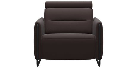 Paloma Leather Chocolate & Matte Black Arm Trim | Stressless Emily Chair | Valley Ridge Furniture