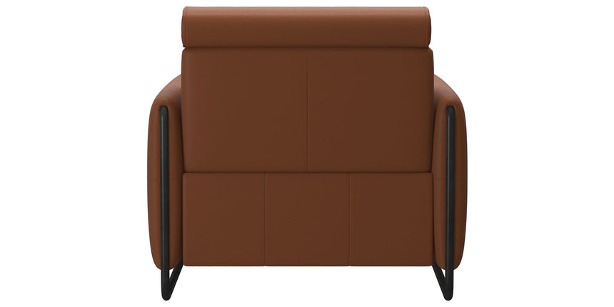 Paloma Leather New Cognac & Matte Black Arm Trim | Stressless Emily Chair | Valley Ridge Furniture