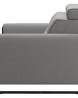 Paloma Leather Silver Grey & Matte Black Arm Trim | Stressless Emily 2-Seater Sofa | Valley Ridge Furniture
