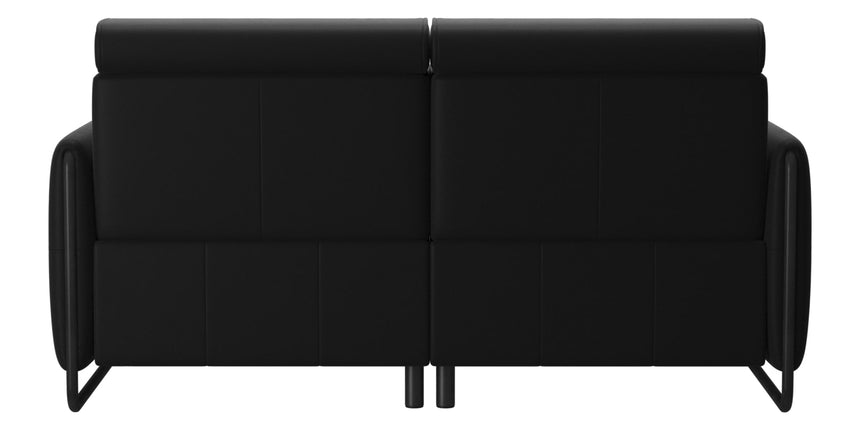 Paloma Leather Black & Matte Black Arm Trim | Stressless Emily 2-Seater Sofa | Valley Ridge Furniture